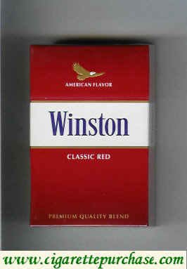 Winston with eagle from above on the top American Flavor Classic Red cigarettes hard box